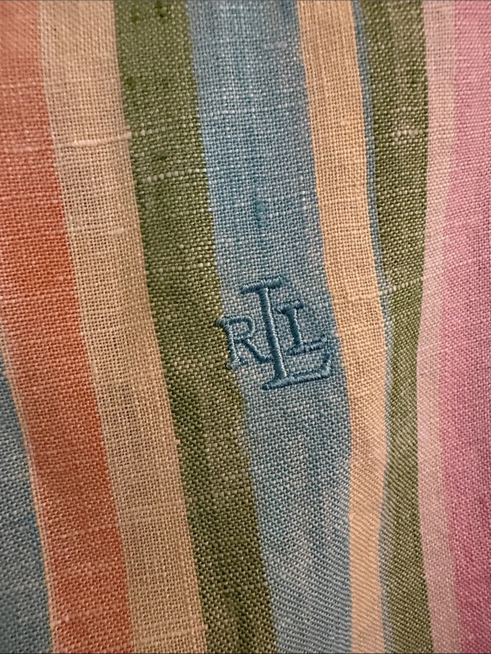 Lauren Ralph Lauren Pastel Multi-Stripe Sleeveless Button Front Top - Picture 5 of 5